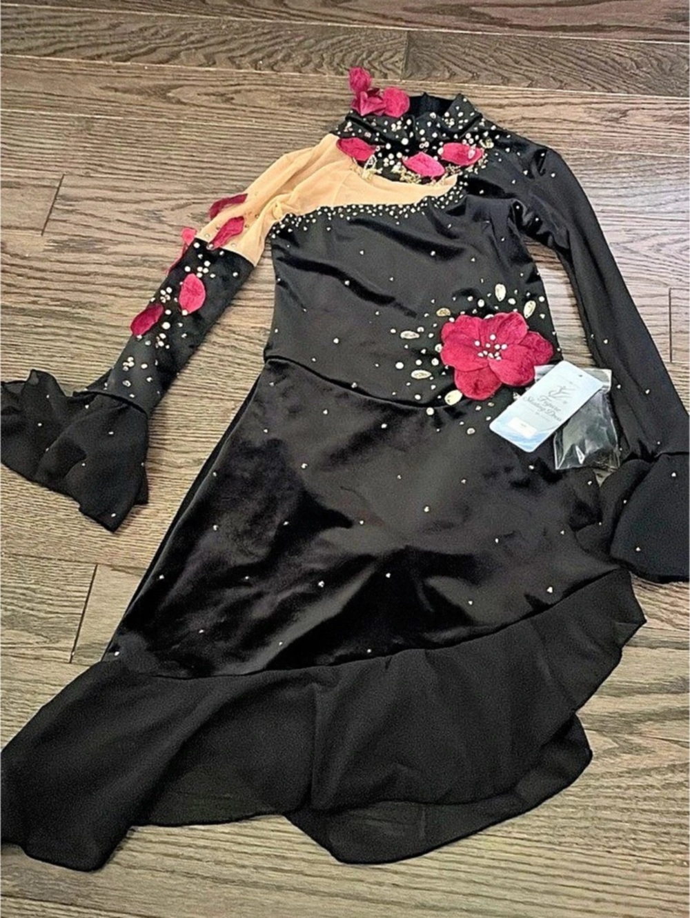 Embellished Black figure skating Dress NWT